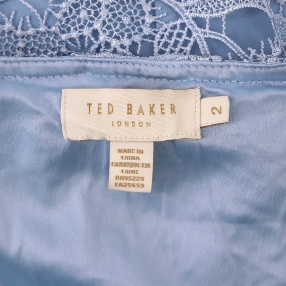 Ted Baker NEW Pale Blue Valens Lace Midi Dress - Picture 10 of 12